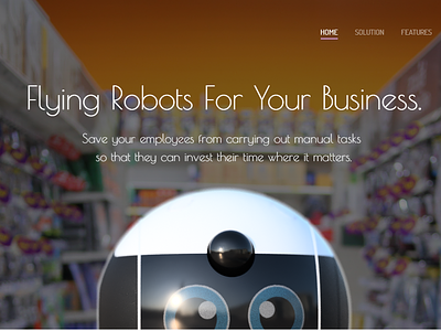 Orby - Future of Flying Robots product design robot design ui web web design