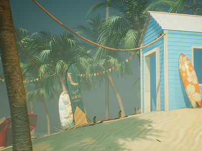 VR Study - Final Details environment art game art game props island surfing virtualreality