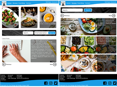 Food Blog - Desktop Design blog food graphic design ui ux ux design web design