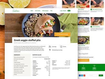 Recipes page design diet food healthcare healthy ingredients meals plans recipes ui ux web