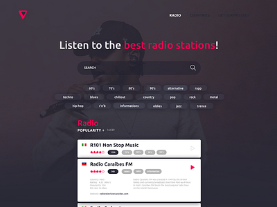 Web radio concept design filter radio simple ui ux web