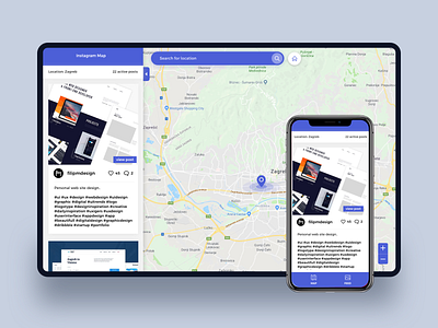 Instagram map app design instagram map mobile responsive ui ux web