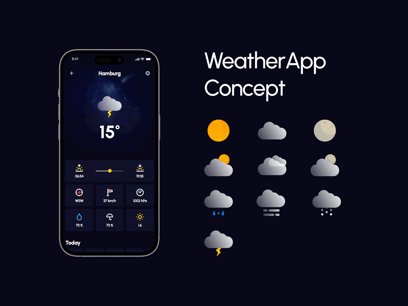 WeatherApp Concept: MyWeather animation app clean pwa simple ui ux video background weather