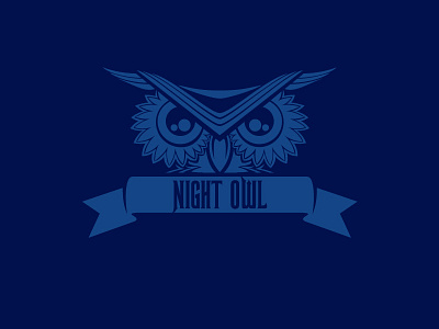 Night Owl banner blue illustration logo night owl ribbon vector