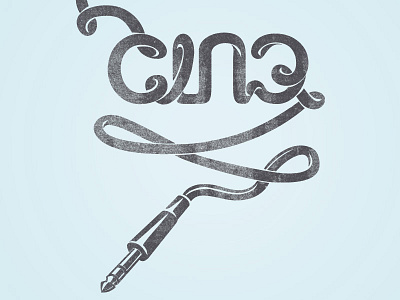 CINQ Groovin cord illustration plug typography vector