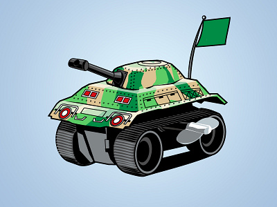 Tin Tank illustration retro tank tin toy vector wind up