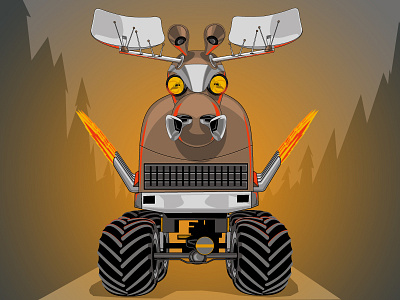 Moose-bot 52 robots illustration monster truck moose robot vector