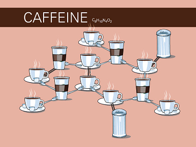 Coffee Molecule chemistry coffee graphic design illustration molecule vector
