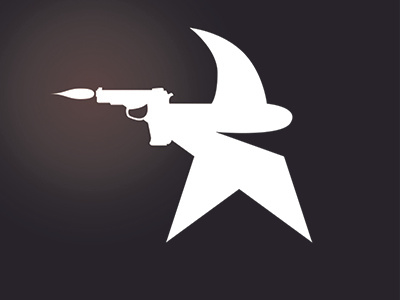 Shooting Star gun logo shooting star