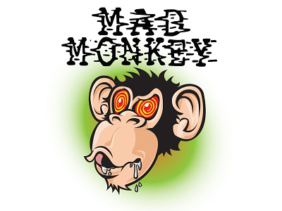 Mad Monkey cartoon green illustration logo mad monkey