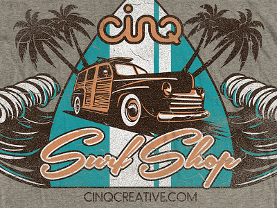 Cinq Surf Shop Tee surf