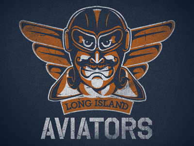 Weathered Aviator aviator blue illustration logo mascot orange weathered wings