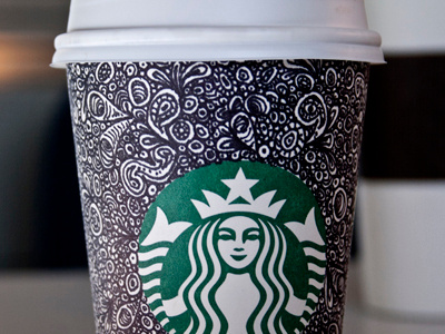 Starbucks Doodling circles cup doodle ink