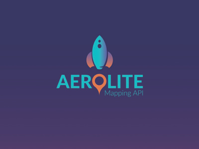 Aerolite Rocket Logo blue branding design illustration orange retro rocket vector violet