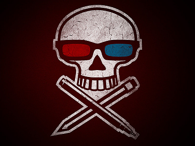 Killer Designer 3D Glasses 3d glasses black designer pen pencil red skull white