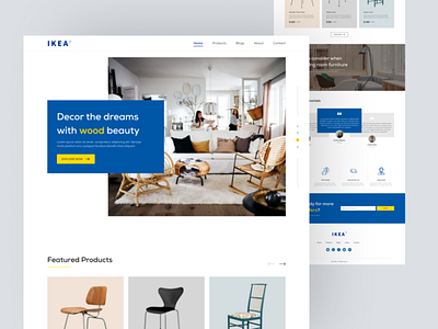 IKEA Landing Page branding design flat illustration minimal page ui ux web