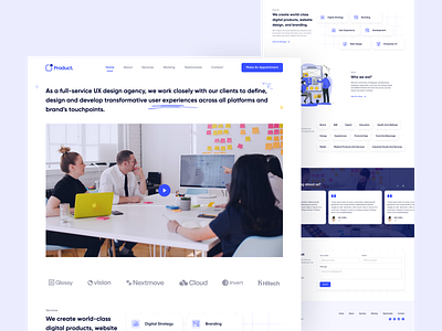 Design Agency Website agency clean design flat homepage illustration minimal page product service ui ux web website