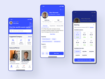 Find Mentor Application app application clean design flat home mentor minimal mobile page screen service ui ux