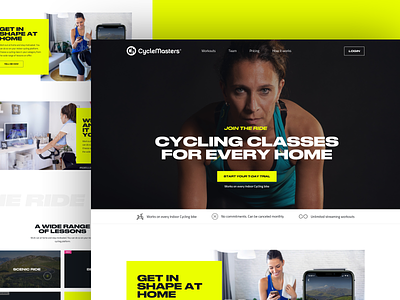 CycleMasters.com branding concept cycling design interface ui web website yellow