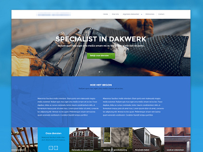 Homepage ✓ blue client happy homepage roofing ui web white