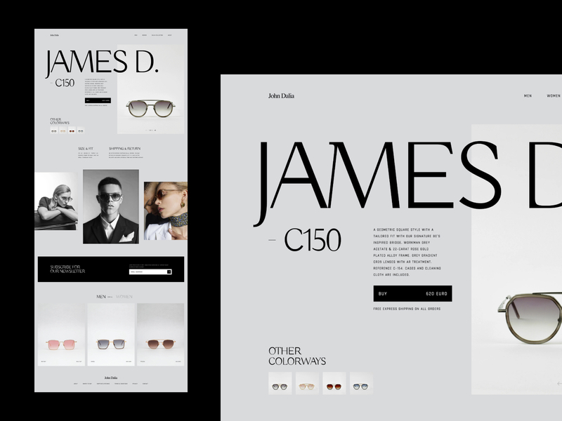 JohnDalia - James branding concept design layout typography ui ux web website