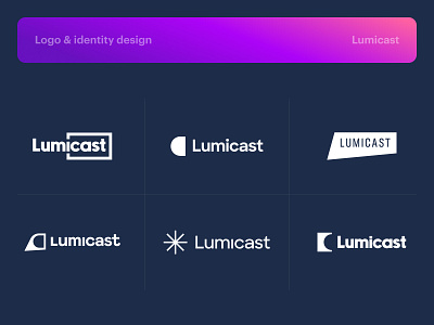 Lumicast・Logo concepts branding concept dark gradient identity illustrator logo typography vector white