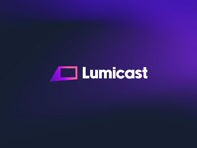 Lumicast・Approved Logo branding cast dark digital gradient illustration logo purple typography vector