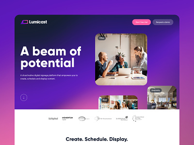Lumicast・Landingpage branding design gradient ui web webdesign website white