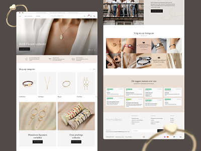 MAMALOVES・Homepage branding brown design jewelry light mobile ui web website white