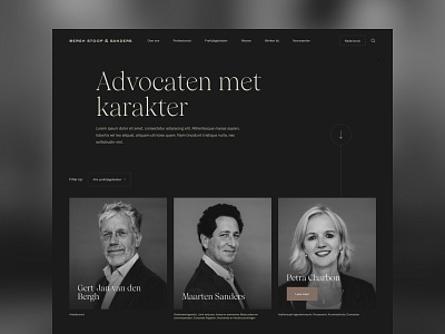 Bergh Stoop & Sanders branding clean dark design ui web webdesign website