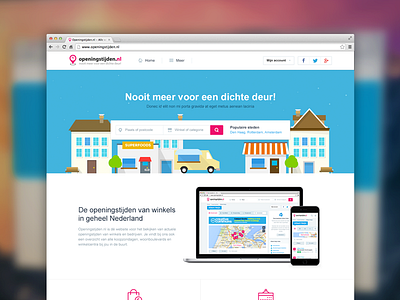 Openingstijden.nl clean design hours live new opening openingstijden ui web