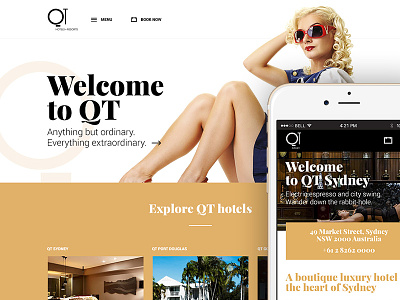QT Hotels concept design hotels mobile qt resorts ui web