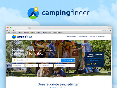 Campingfinder blue camping finder green holland ui web website yellow