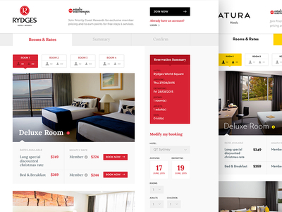 Booking australia booking engine hotels interface resorts rydges ui web website