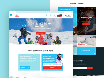 Thredbo concept resort ski snow snowboard ui web website winter wip
