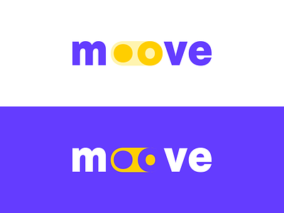 Moove branding concept logo move purple yellow