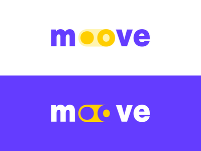 Moove branding concept logo move purple yellow
