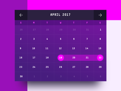 Event Spaces - Calendar 2017 calendar custom interface ui web
