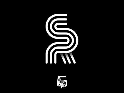 SR - Logo black brand branding identity logo mark monogram white