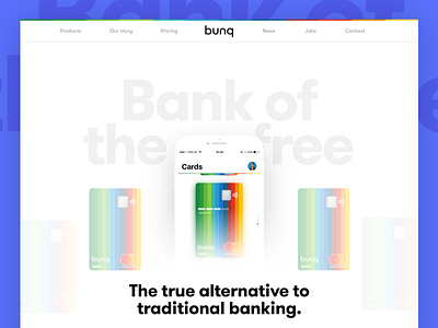 Bunq - Bank of the free bank desktop redesign ui web website white whitespace