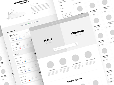 Early stage concept design project ux web website wireframes