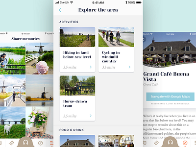 Kinderdijk - Explore the area android app design ios iphone mobile ui