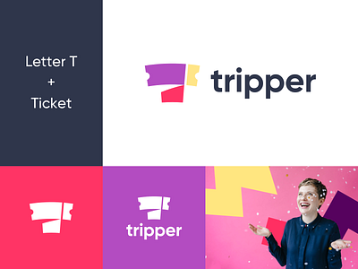 Tripper - Logo Design ✌️ branding concept icon identity illustration logo logo design ticket typography vector