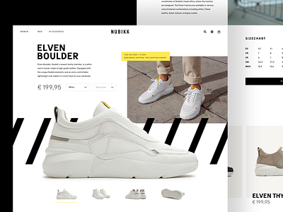 Nubikk - Product page black concept design shoes typography ui web website white yellow