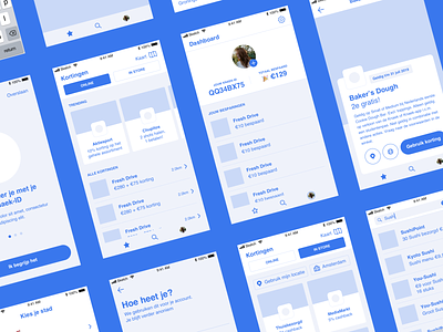 Knaek - Haal meer uit je studententijd app blue design mobile mobile app ux wireframes