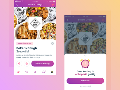 Knaek - Discount app appdesign clean design interface ios mobile purple ui white
