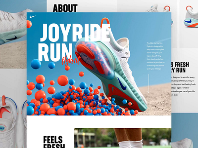 Nike Joyride Run clean concept design desktop nike ui video web website
