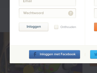 Login clean collections facebook login register twitter ui web