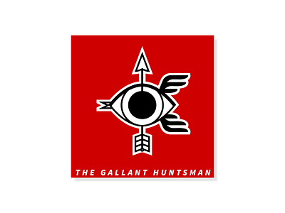 The Gallant Huntsman Podcast cover 2d ai arrow cover eye eye catching flat illustration logo podcast pun rebound weekly warm up