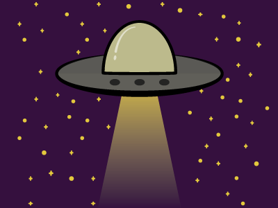Beam Me Up flat illustration outer space space spaceship stars ufo vector